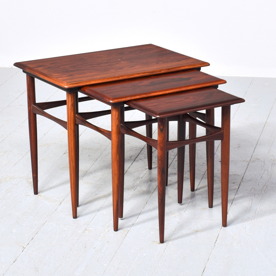 Antique Nest of Danish Rosewood Occasional Tables