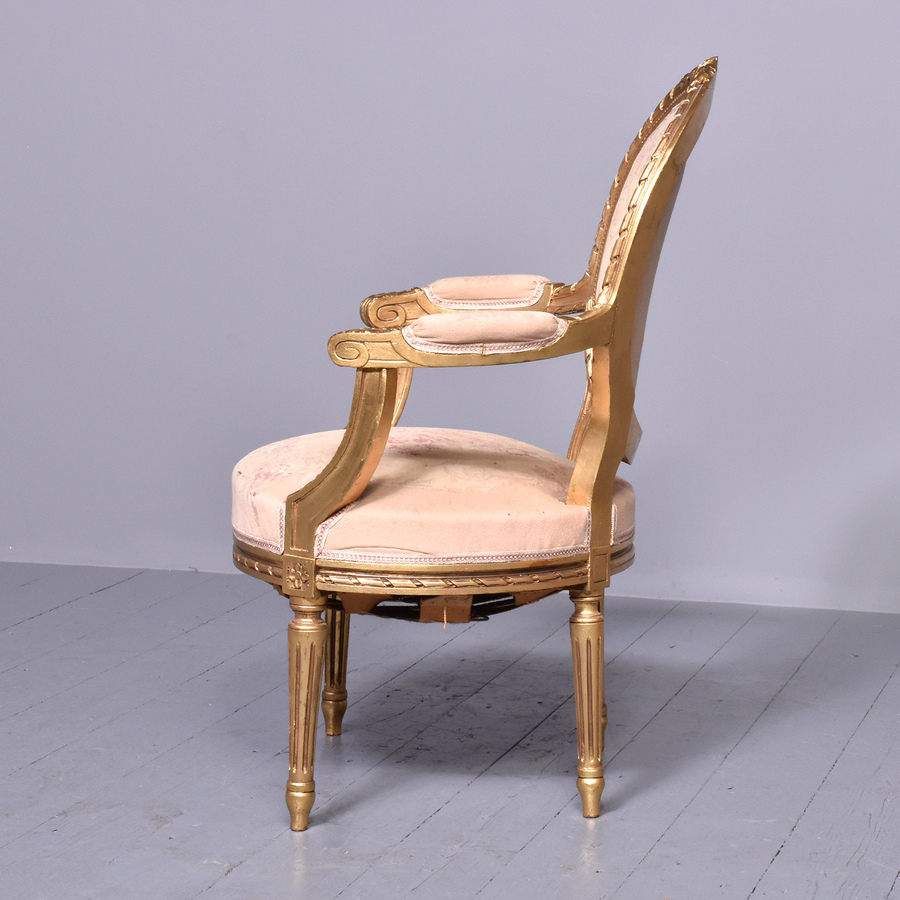 Antique Antique Neat Sized French Fauteuil Chair