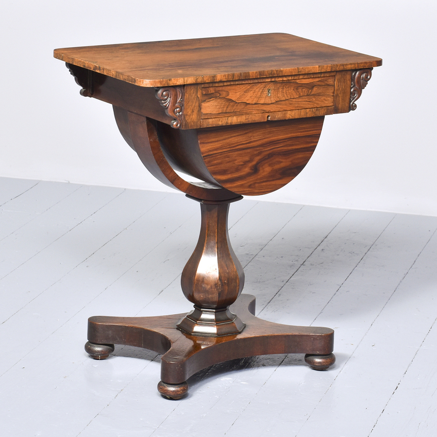 William IV Rosewood Victorian Work Box