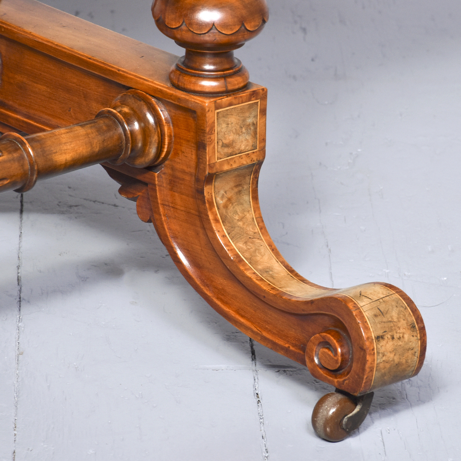 Antique Inlaid Freestanding Burr Walnut Sofa Table
