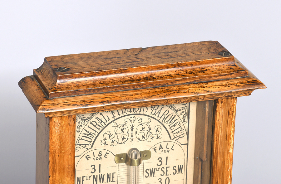 Antique Oak Cased Barometer by Admiral Fitzroy
