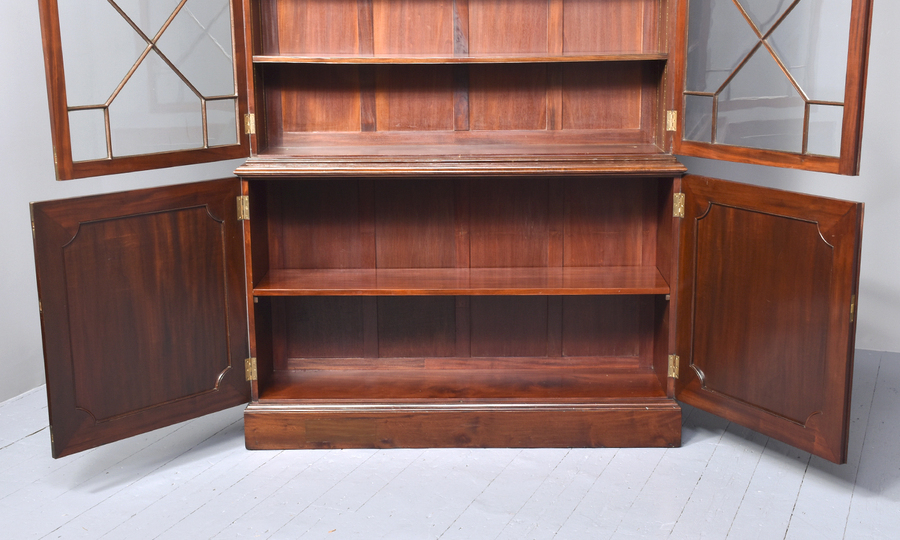 Antique George III Style Mahogany Two Door Cabinet Bookcase