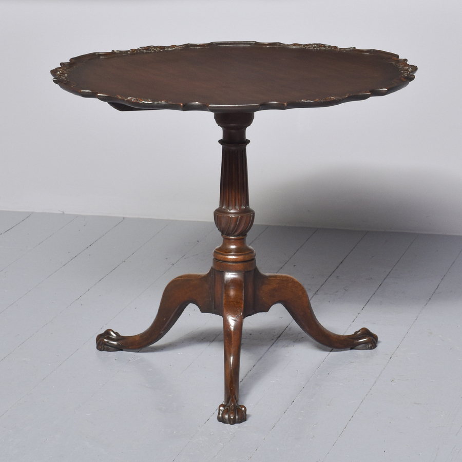 Antique George III Piecrust Snap-Top Mahogany Occasional Table