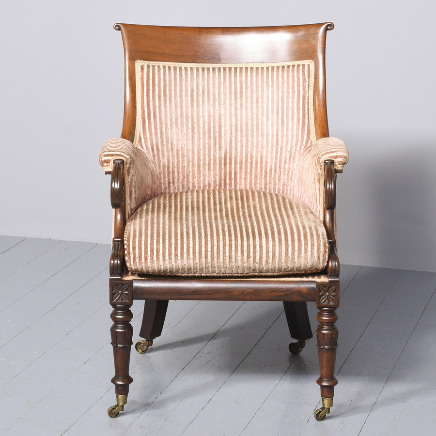 Antique George IV Rosewood Library Chair