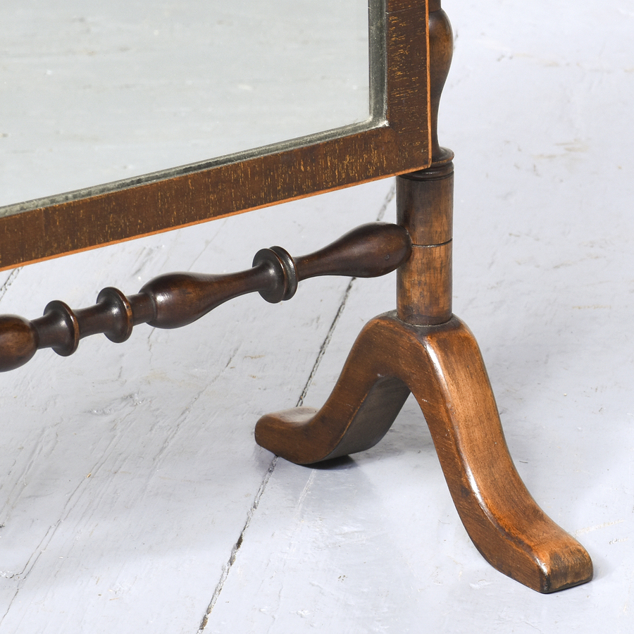 Antique George IV Petite Inlaid Mahogany Dressing Mirror