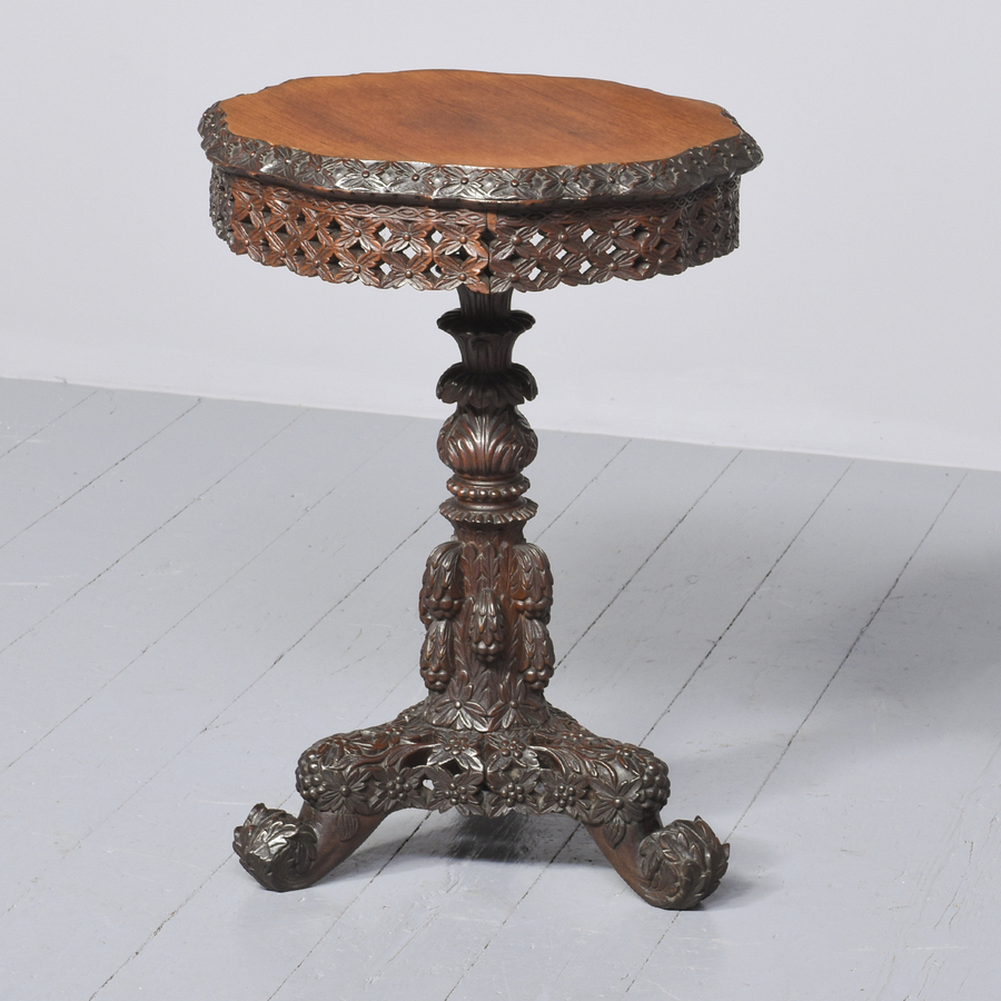 Antique A Burmese Carved Occasional Table