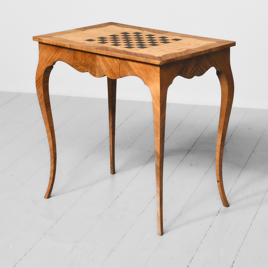 Neat Sized French Kingwood and Birdseye Maple Games Table