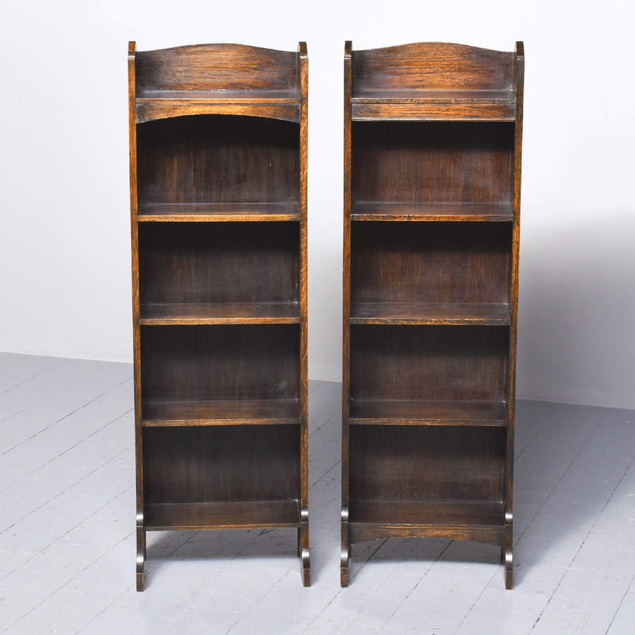 Antique A Matched Pair of Neat Sized Open Bookcases