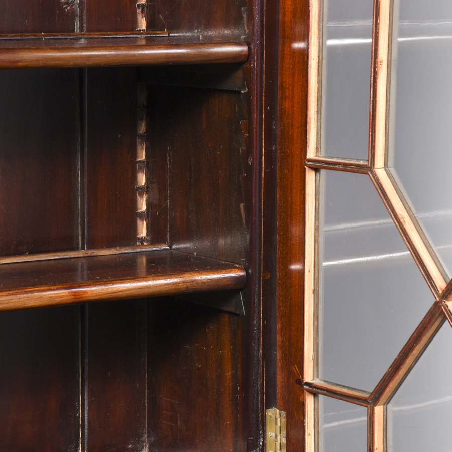 Antique Sheraton Style Cylinder Cabinet Bookcase