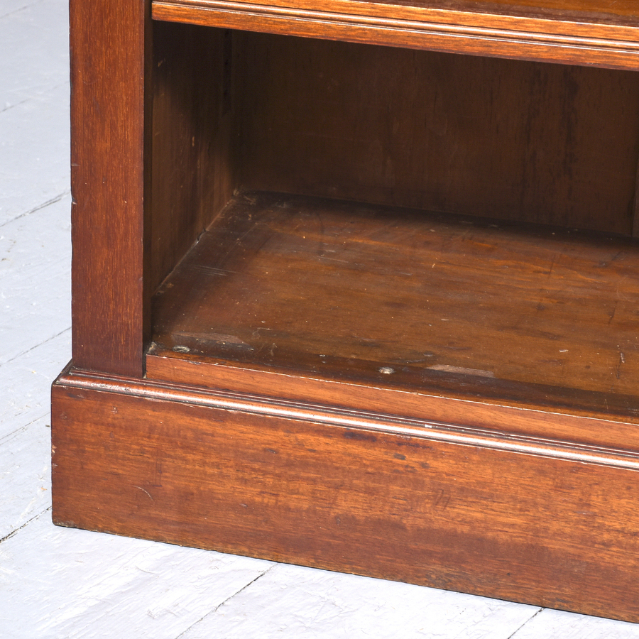 Antique Double Fronted Mahogany Open Bookcase