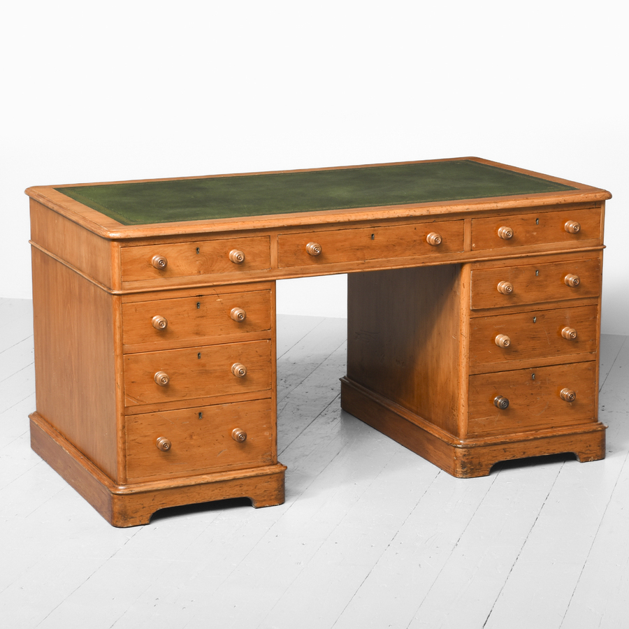 Victorian Pine Knee-Hole Free-Standing Desk in Pristine Condition