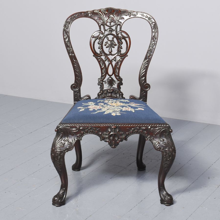 Antique Carved Mahogany Side Chair