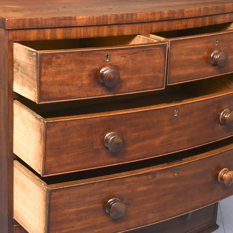 Antique George IV Bow-fronted Chest of Drawers