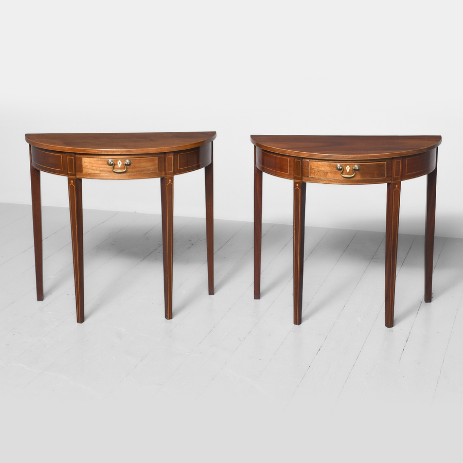 Pair of Demi-lune Side Tables