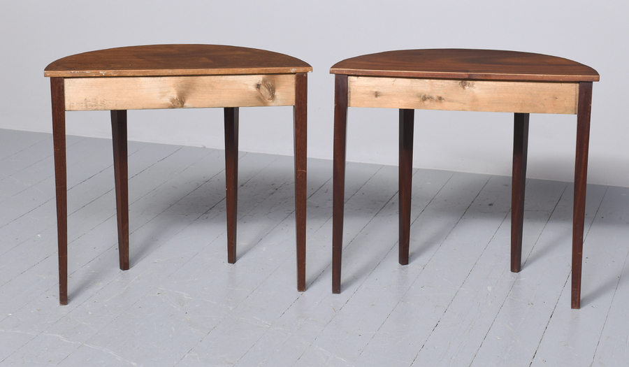 Antique Pair of Demi-lune Side Tables