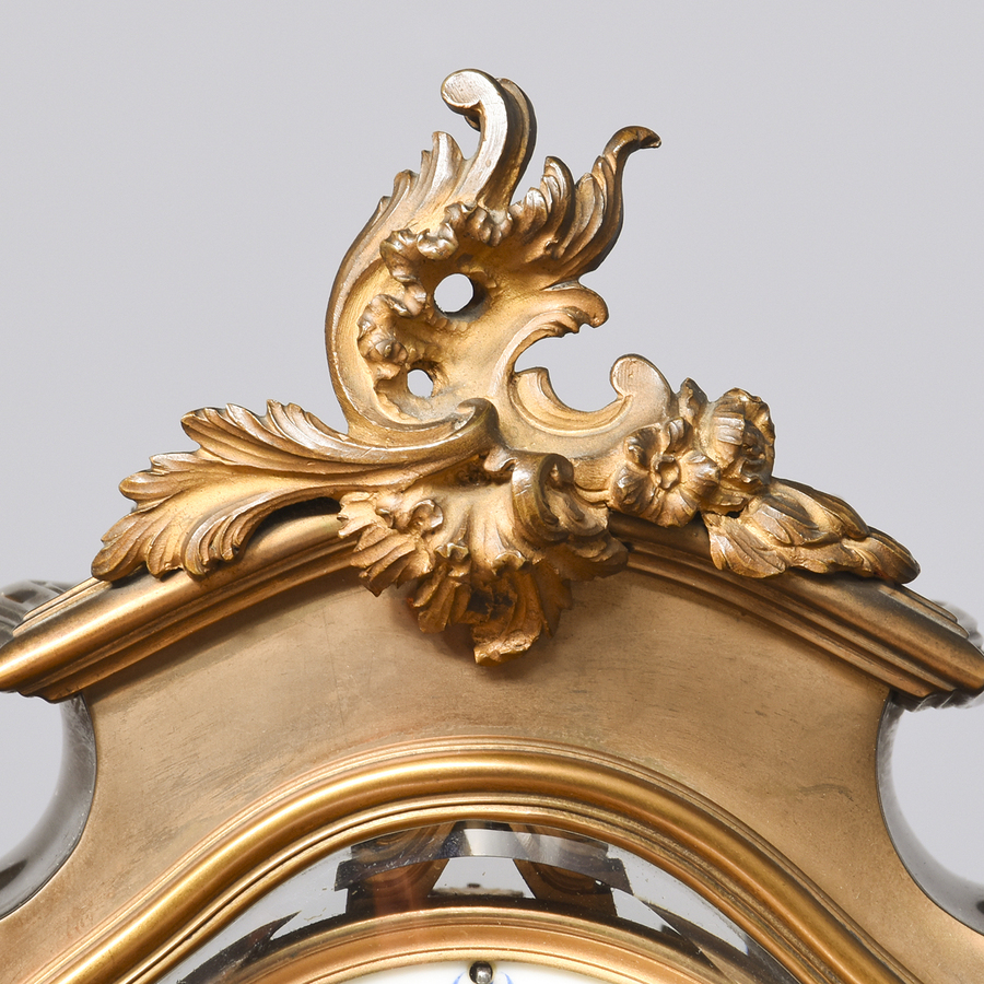 Antique French Sedan Shaped 5 Glass Clock
