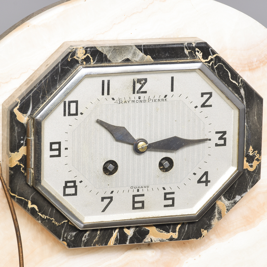 Antique Art Deco 3 Piece Clock Set