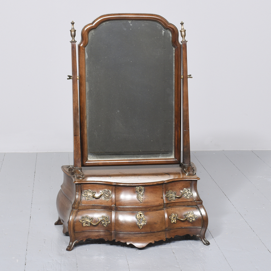Antique Rare Dutch Walnut Dressing Mirror