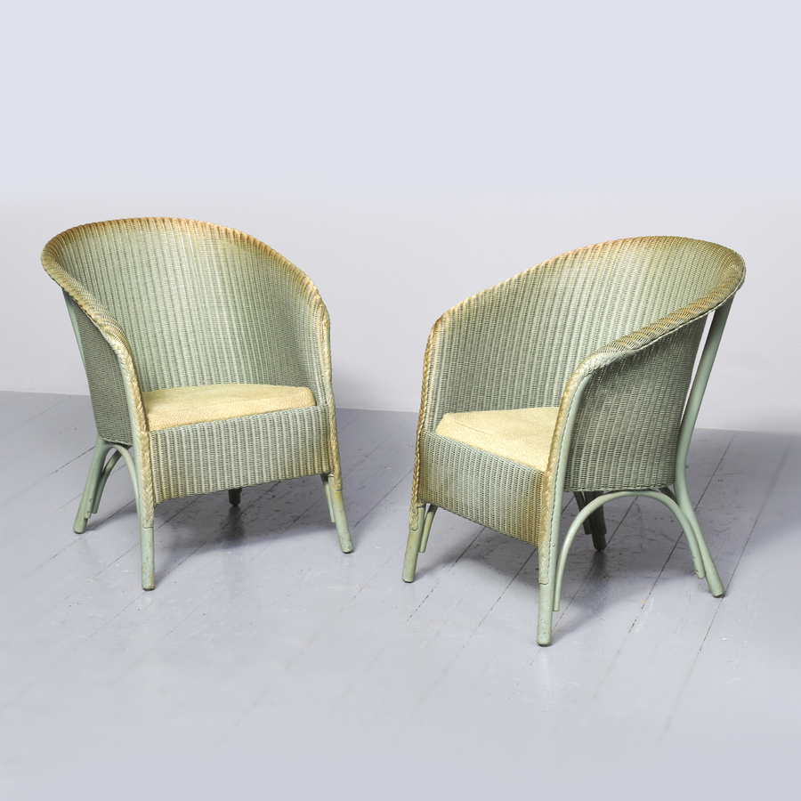 Pair of Original Lloyd Loom Easy Chairs