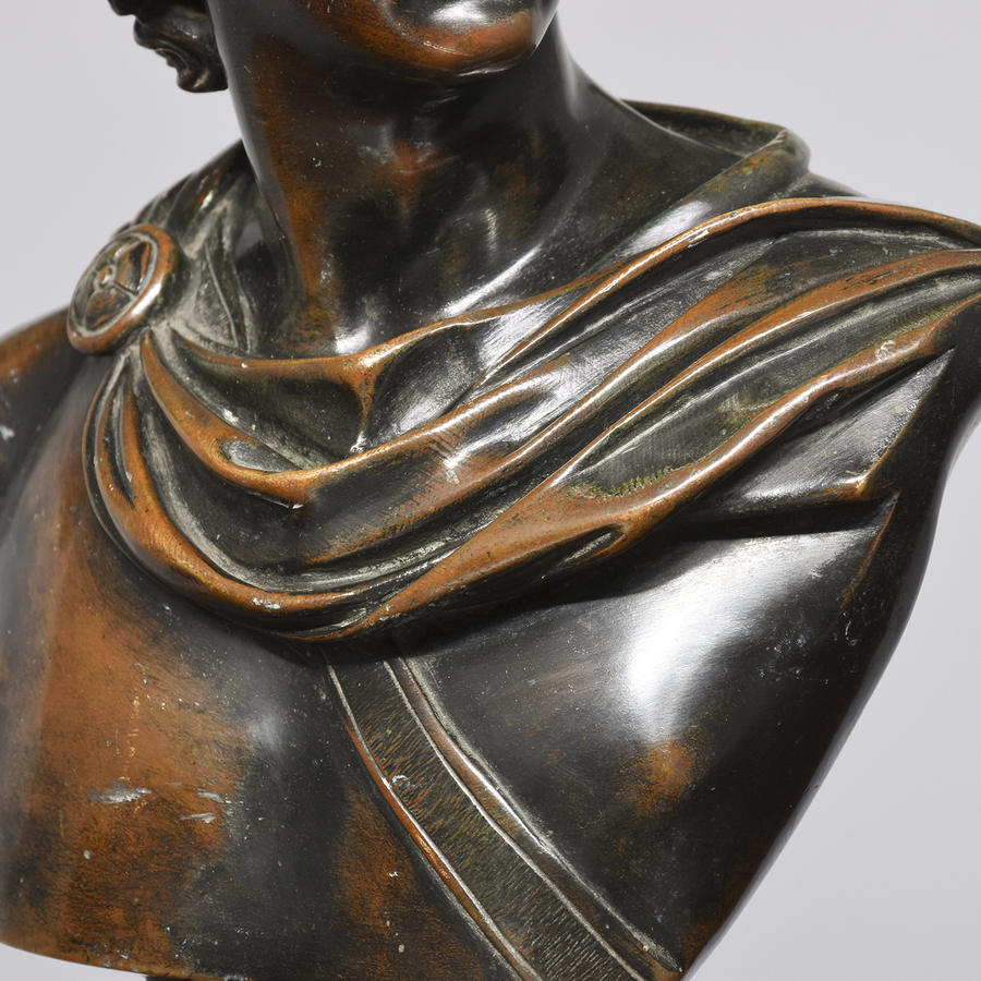 Antique Bronze Bust of Warrior