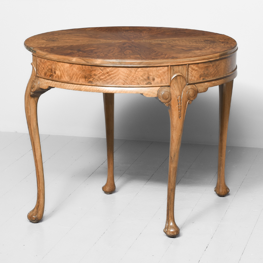 Antique George II Style Figured Walnut Fold Over Table