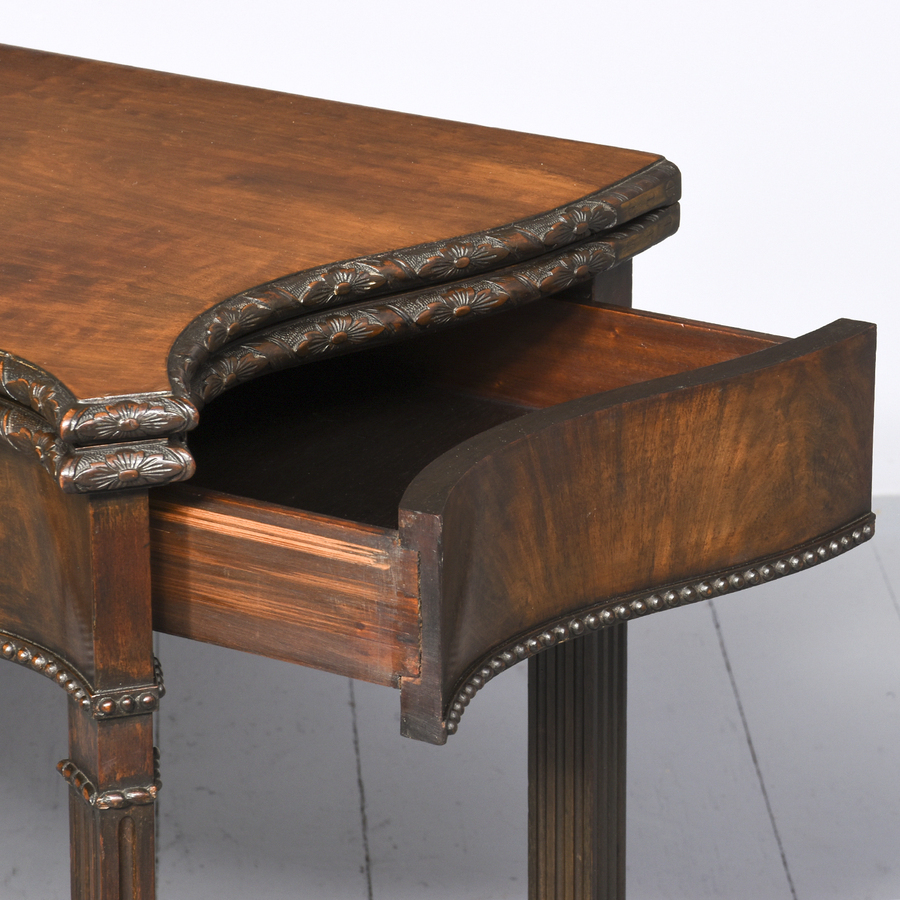 Antique Serpentine Fronted Card Table