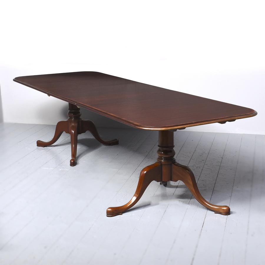 Antique George III Style Solid Mahogany Pedestal Dining Table