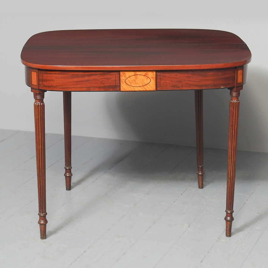 Antique Neat Size George III Mahogany Fold Over Tea Table
