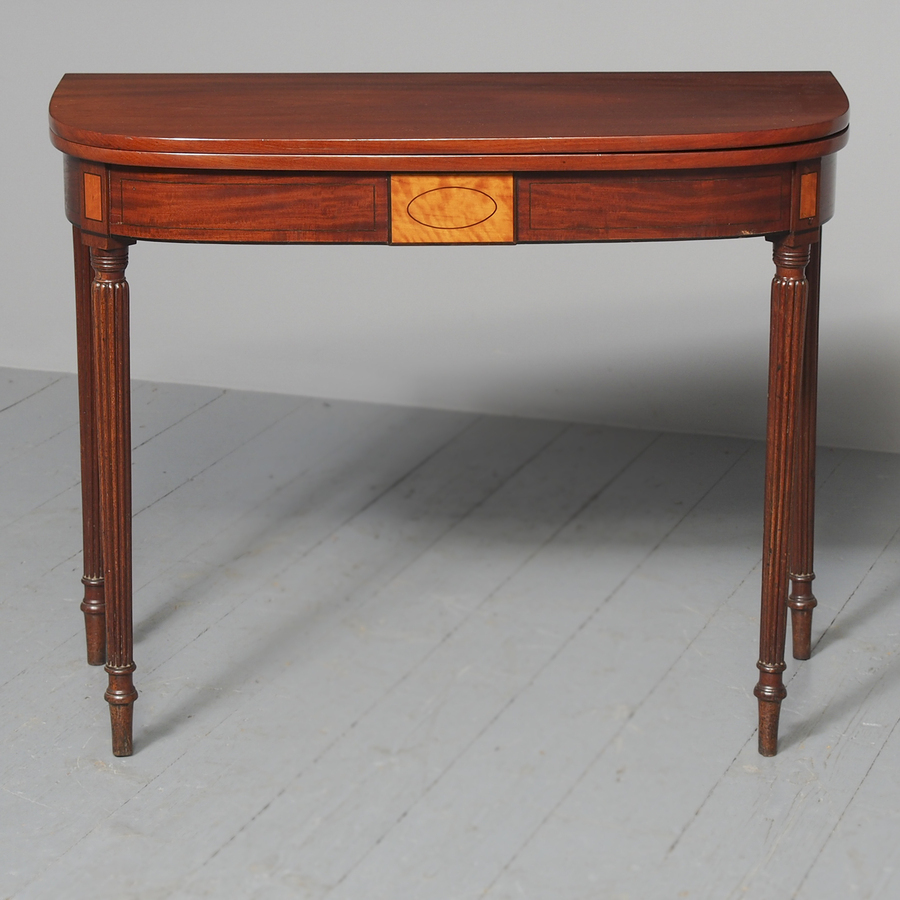 Antique Neat Size George III Mahogany Fold Over Tea Table