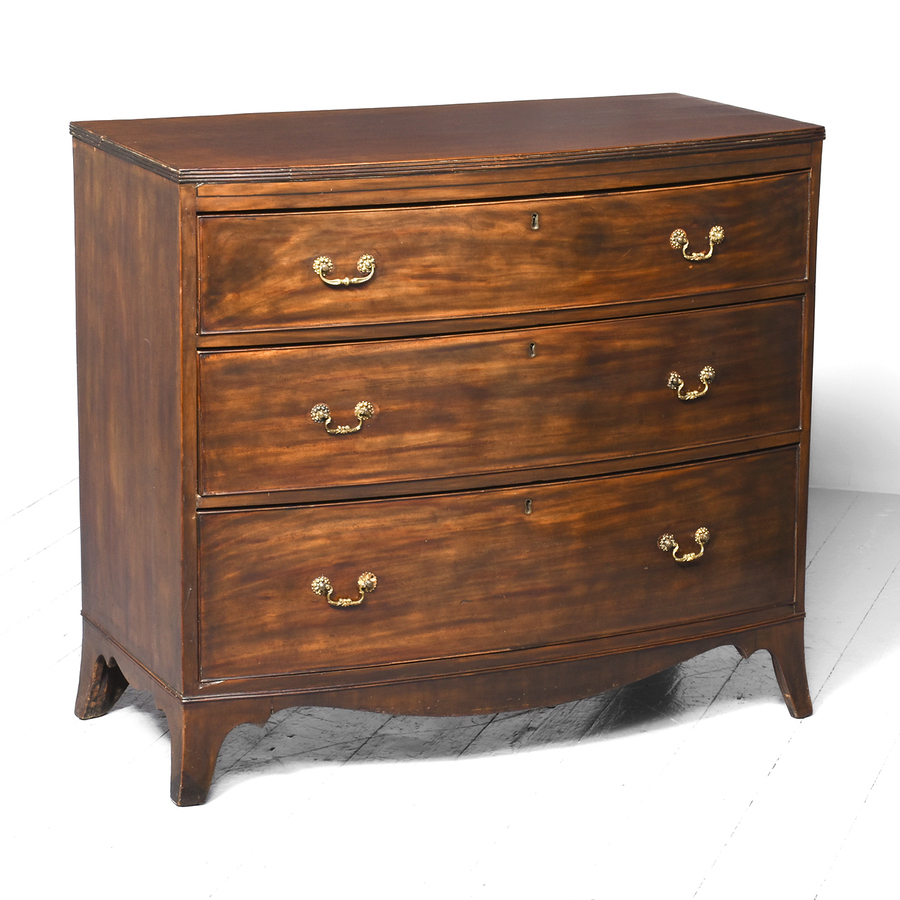 George III Neat-Sized Bowfront Mahogany Chest