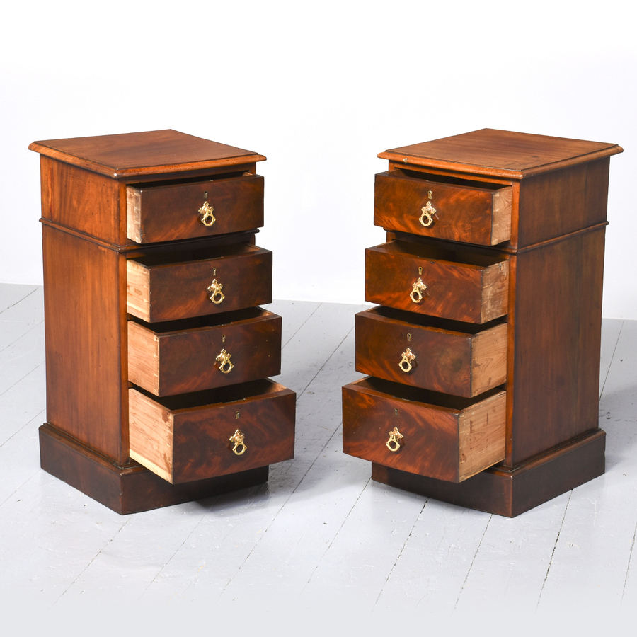 Antique Pair of Victorian Mahogany Small Chests/Bedside Lockers