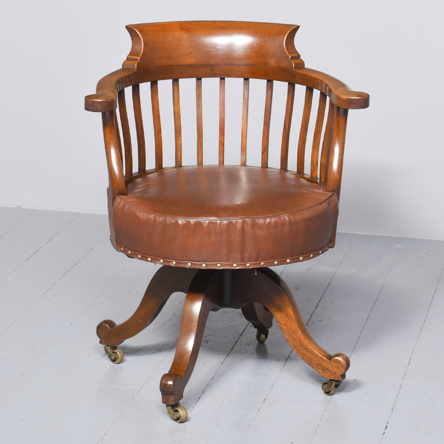 Antique Quality 19th Century Mahogany Revolving Office Chair