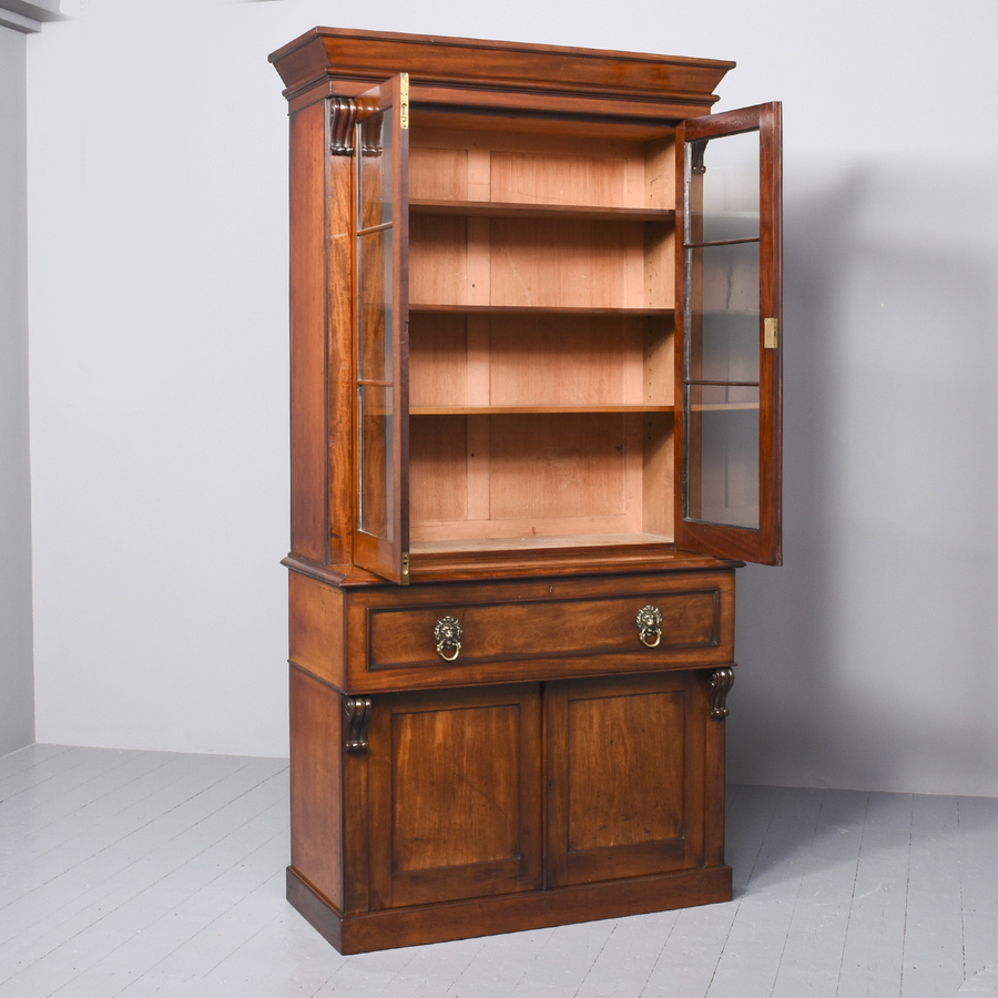 Antique George IV Secretaire Cabinet Bookcase