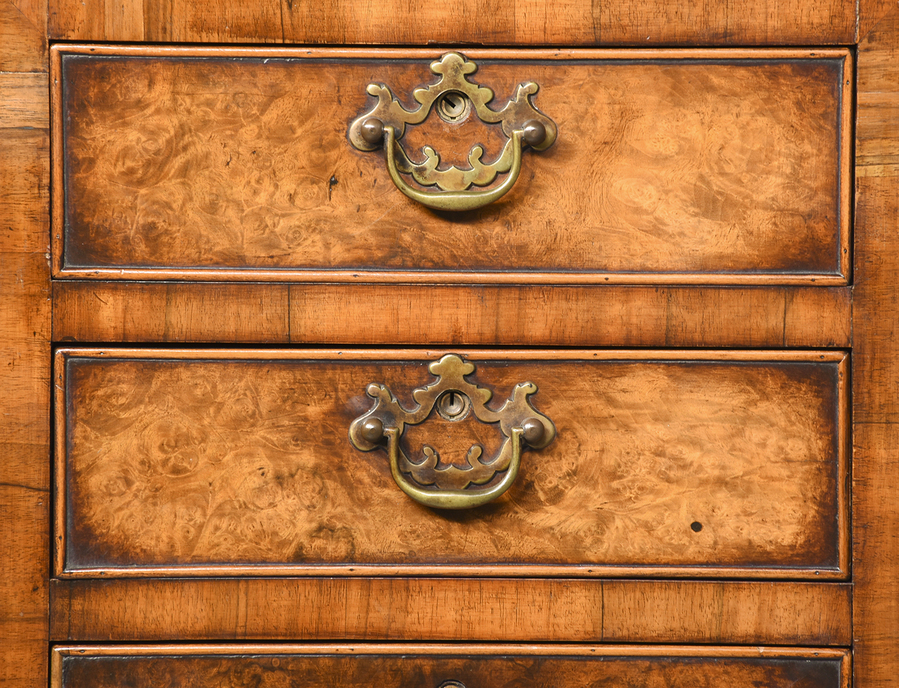 Antique Georgian Style Burr Walnut Office/Filing Cabinet