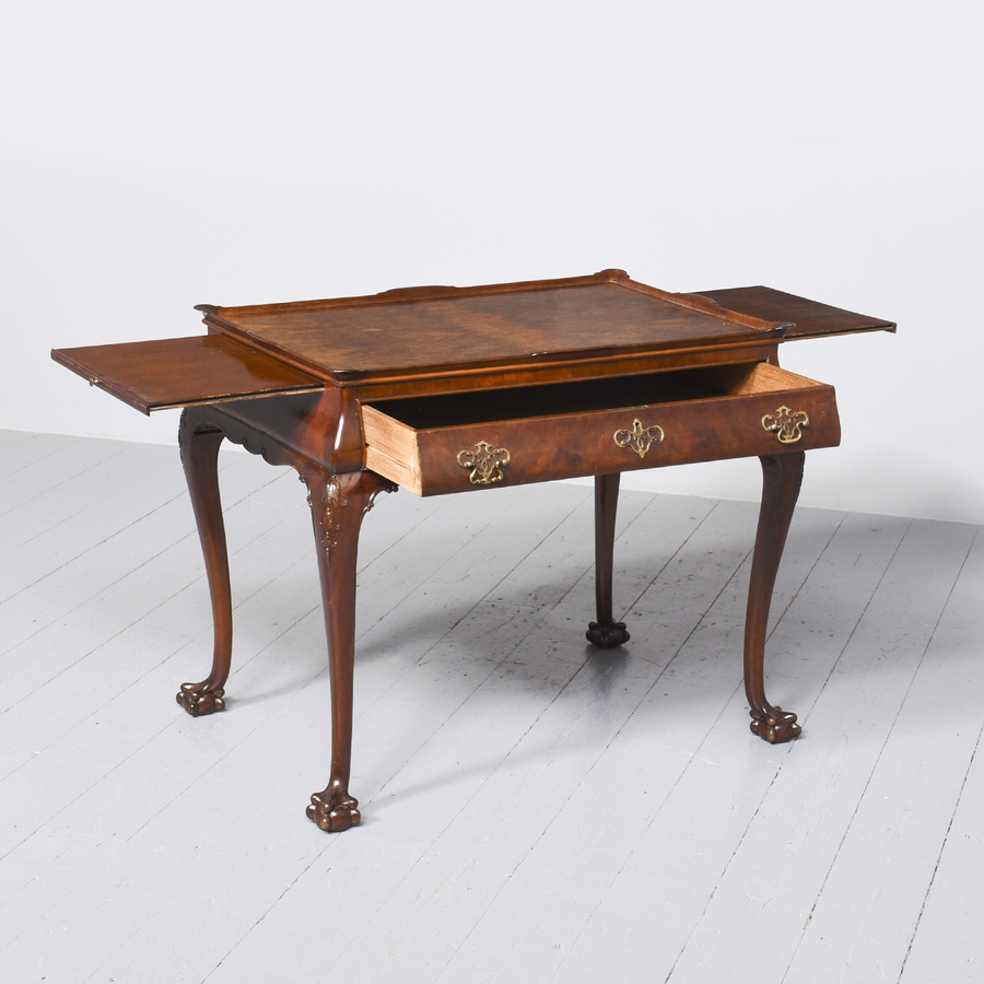 Antique Dutch Burr Walnut Silver or Side Table
