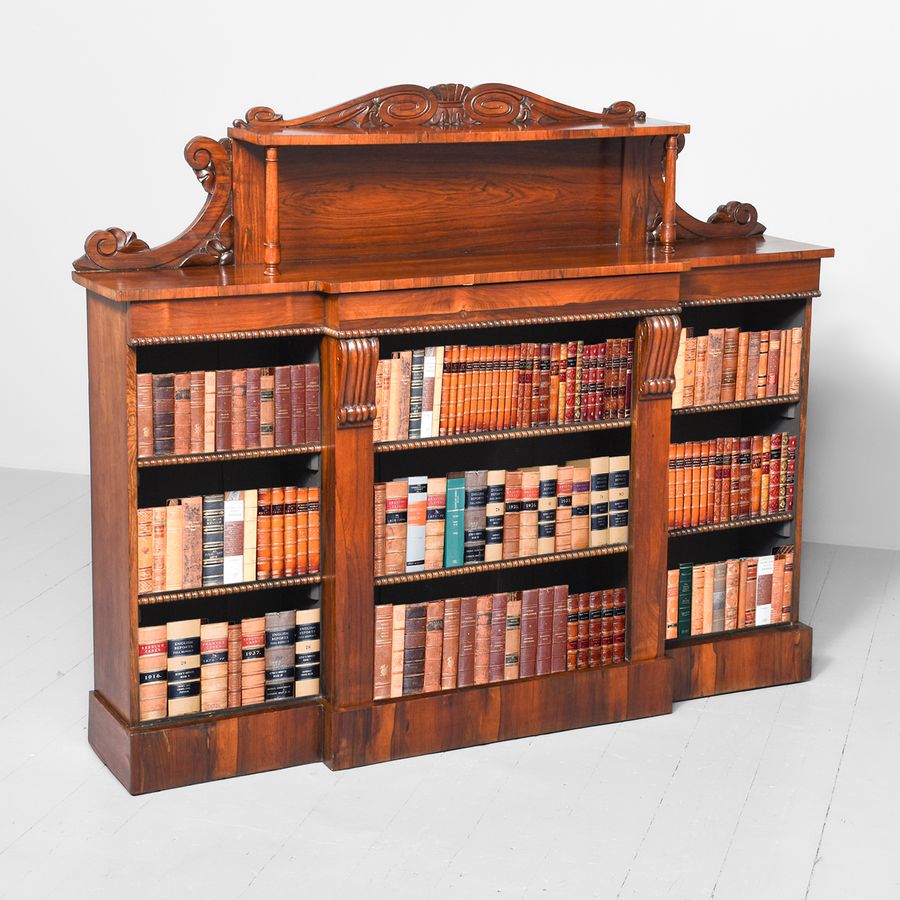 Antique Regency Rosewood Open Bookcase