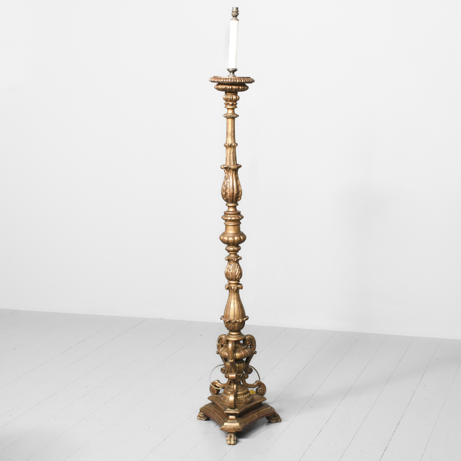 Florentine Carved & Gilded Standard Lamp