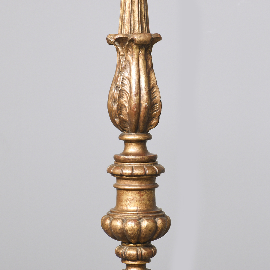 Antique Florentine Carved & Gilded Standard Lamp