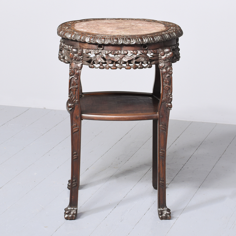 Antique A Qing Dynasty Marble Top Stand