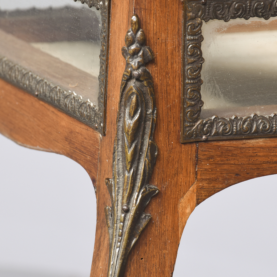 Antique Late Victorian Marquetry Inlaid Walnut Bijouterie Cabinet