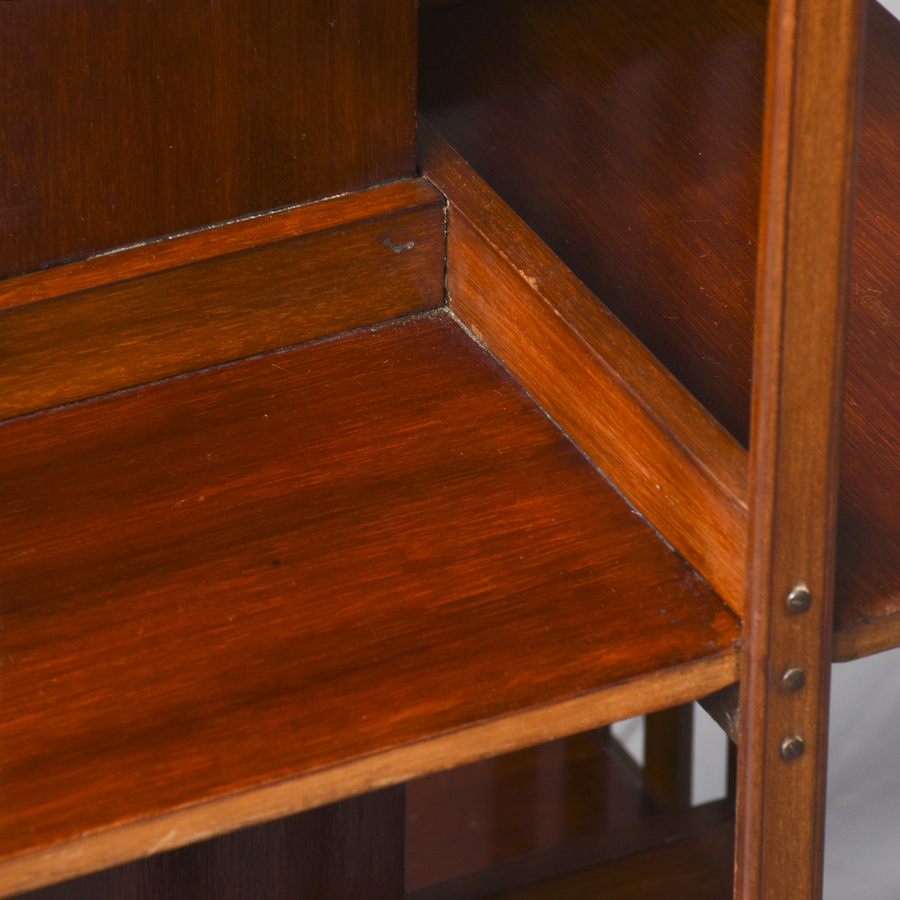Antique Inlaid Sheraton Style Edwardian Mahogany Revolving Bookcase