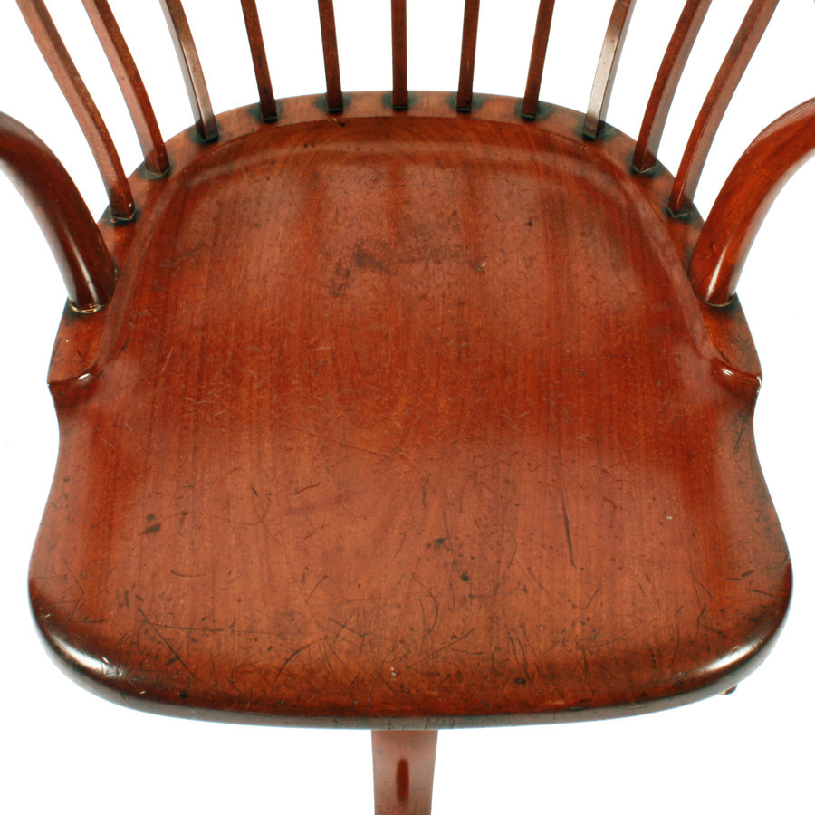 Antique Revolving Desk Chair in Mahogany