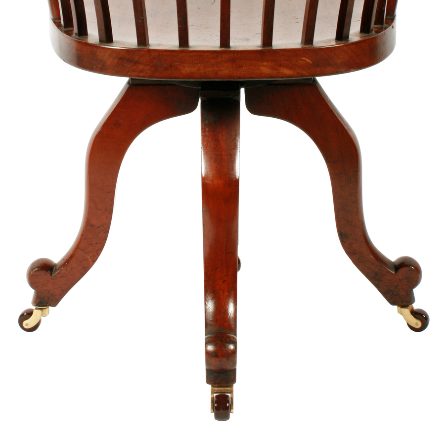 Antique Revolving Desk Chair in Mahogany