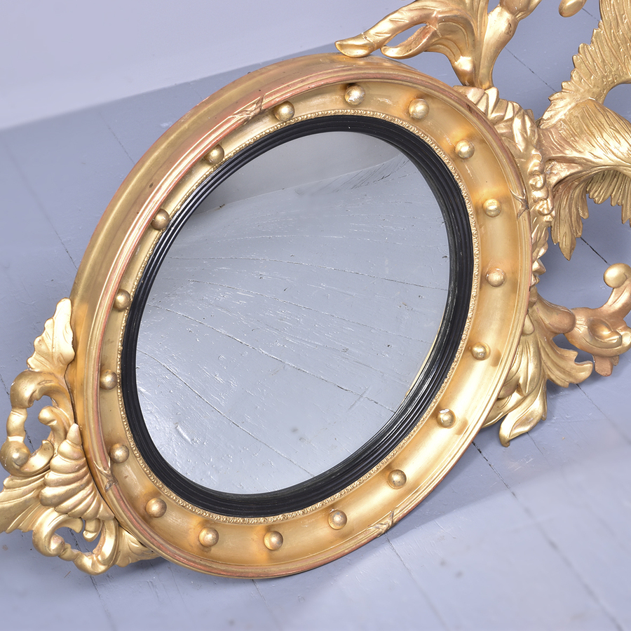 Antique A Regency Style Gilt Convex Mirror