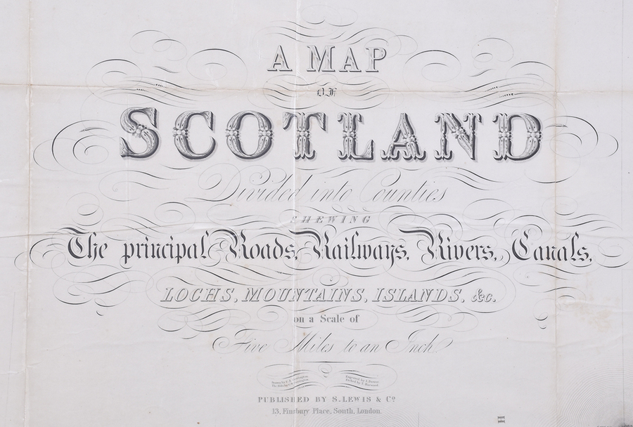 Antique A Large 1846 Map of Scotland