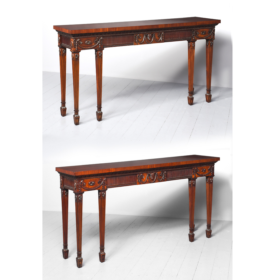 Antique Pair of Mahogany Tables in the Adams Style
