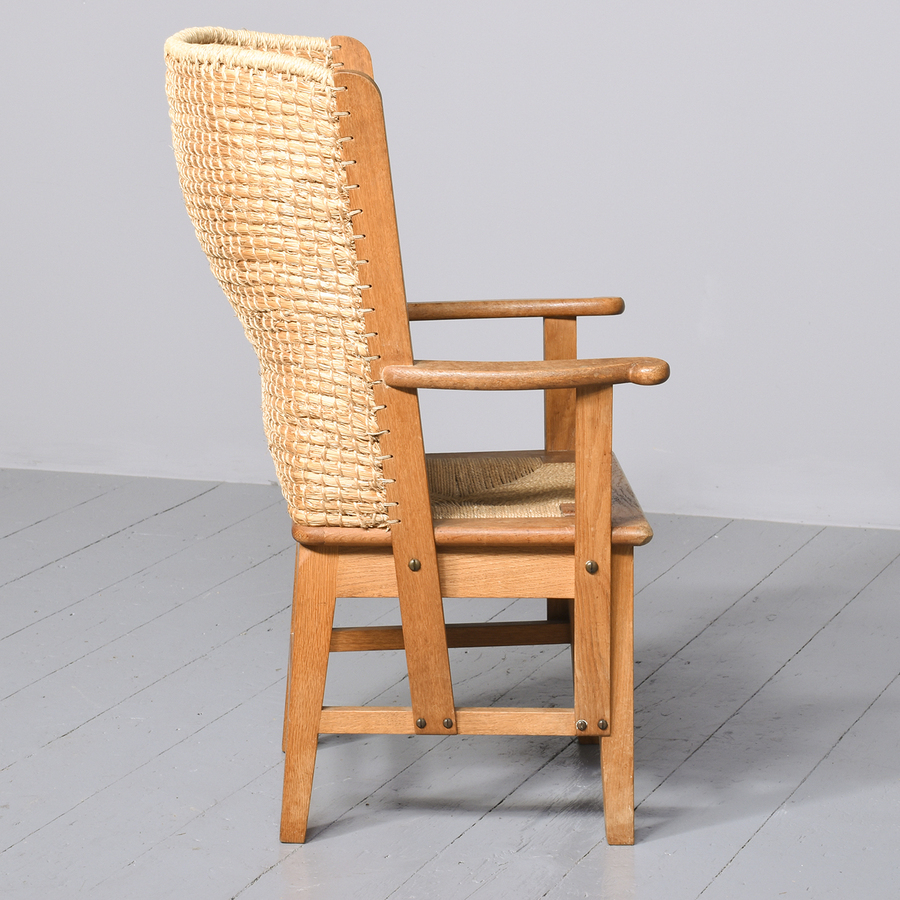 Antique David Kirkness Oak Framed Orkney Chair