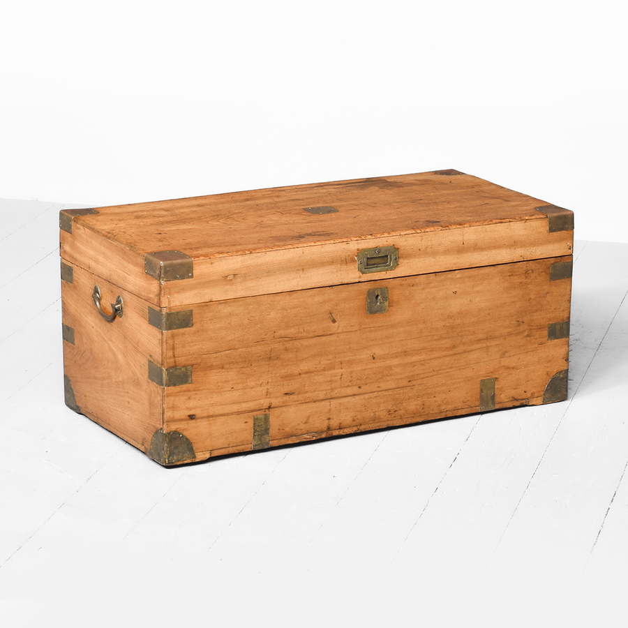 Victorian Camphorwood Campaign Trunk with a Lovely Colour and Patina