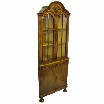 Queen Anne Style Walnut Corner Cabinet