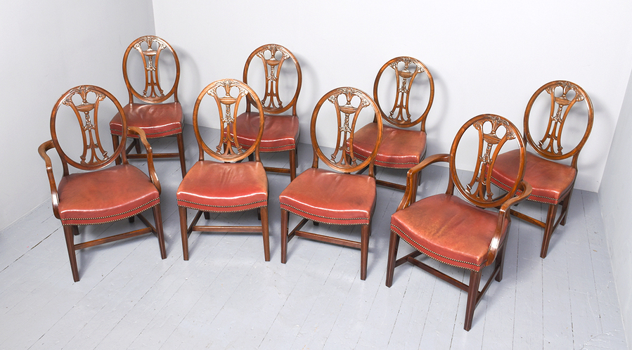 Antique Exhibition Quality Adam Style Dining Chairs (8)